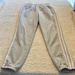 Adidas Gray Sweatpants with Elastic Waist and Tapered Fit